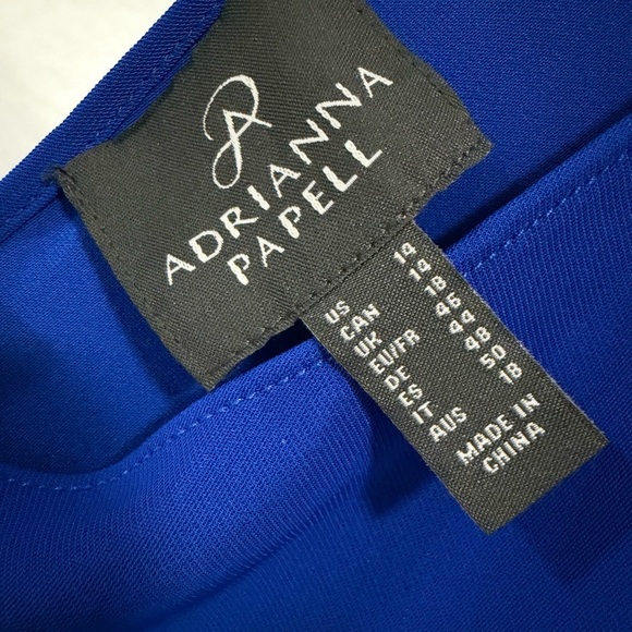 NWT Adrianna Papell Royal Blue Ruffle Front Shift Dress – Size 18 - Picture 8 of 9